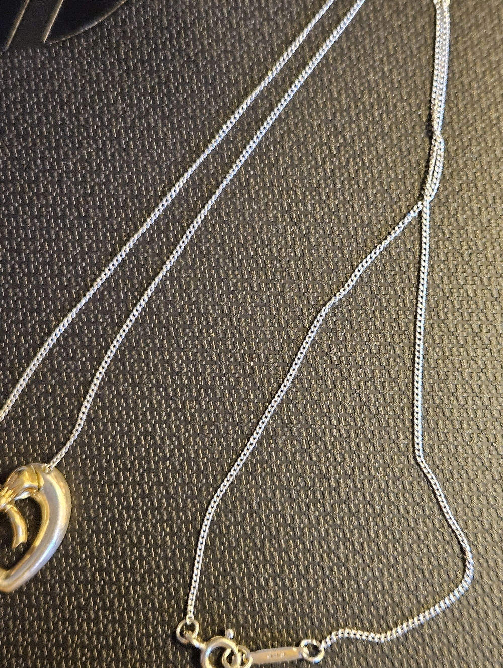 Tiffany & Co 18k gold and 925 Silver Vintage Heart & Bow Necklace 17 inch COA - Picture 14 of 14